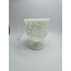 Vintage White Milk Glass Pedestal Planter/Vase by E O Brody Co Cleveland